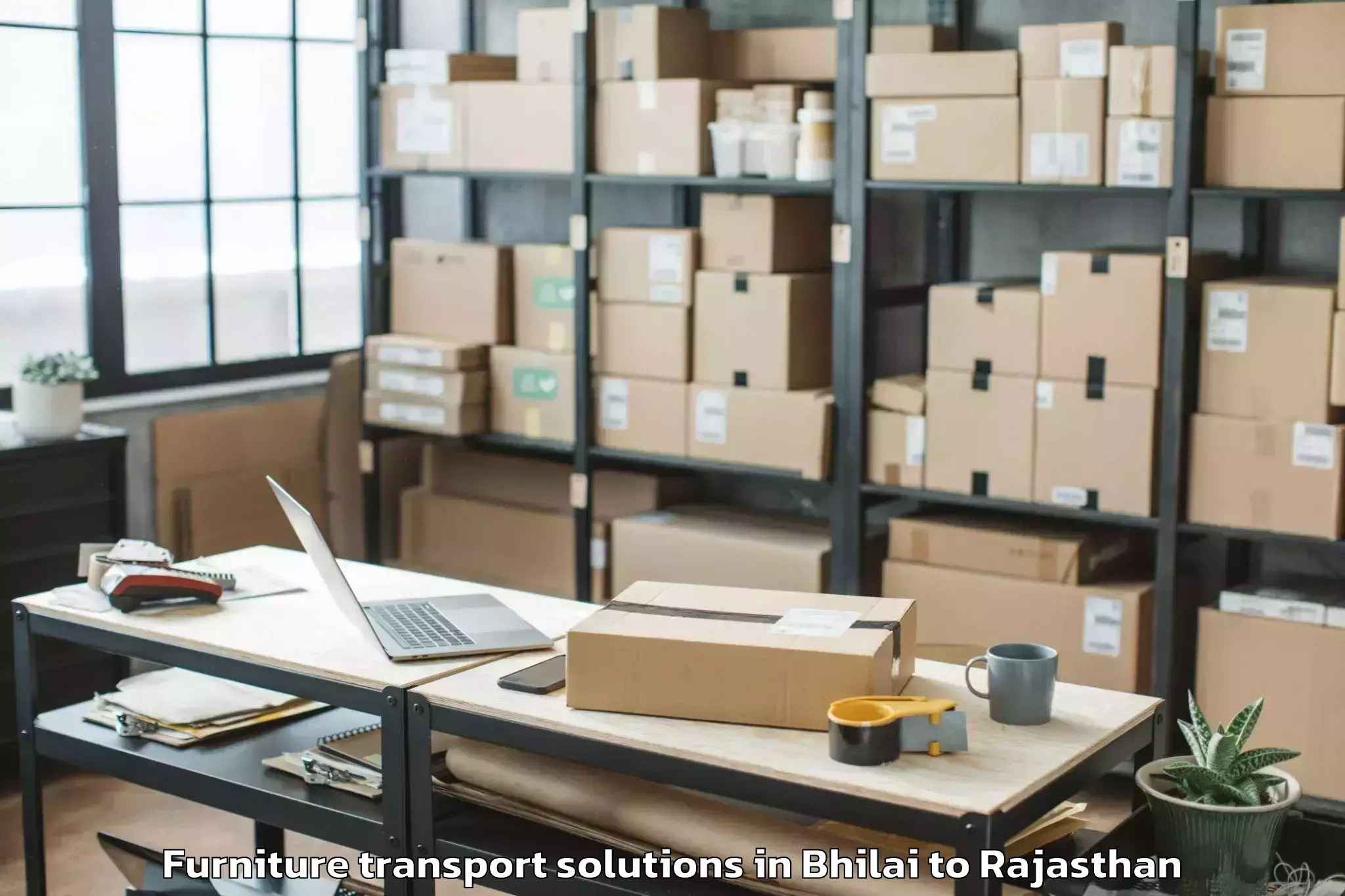 Reliable Bhilai to Rajakhera Furniture Transport Solutions